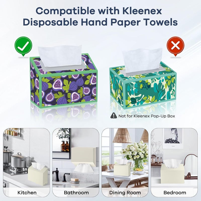 TAINESS Acrylic Hand Towel Box Cover Compatible with Kleenex Disposable Hand Towels Wall-Mounted Paper Towel Dispenser Suitable for Tabletop, Bathroom, Car, and Office Use (Beige) - Image 5